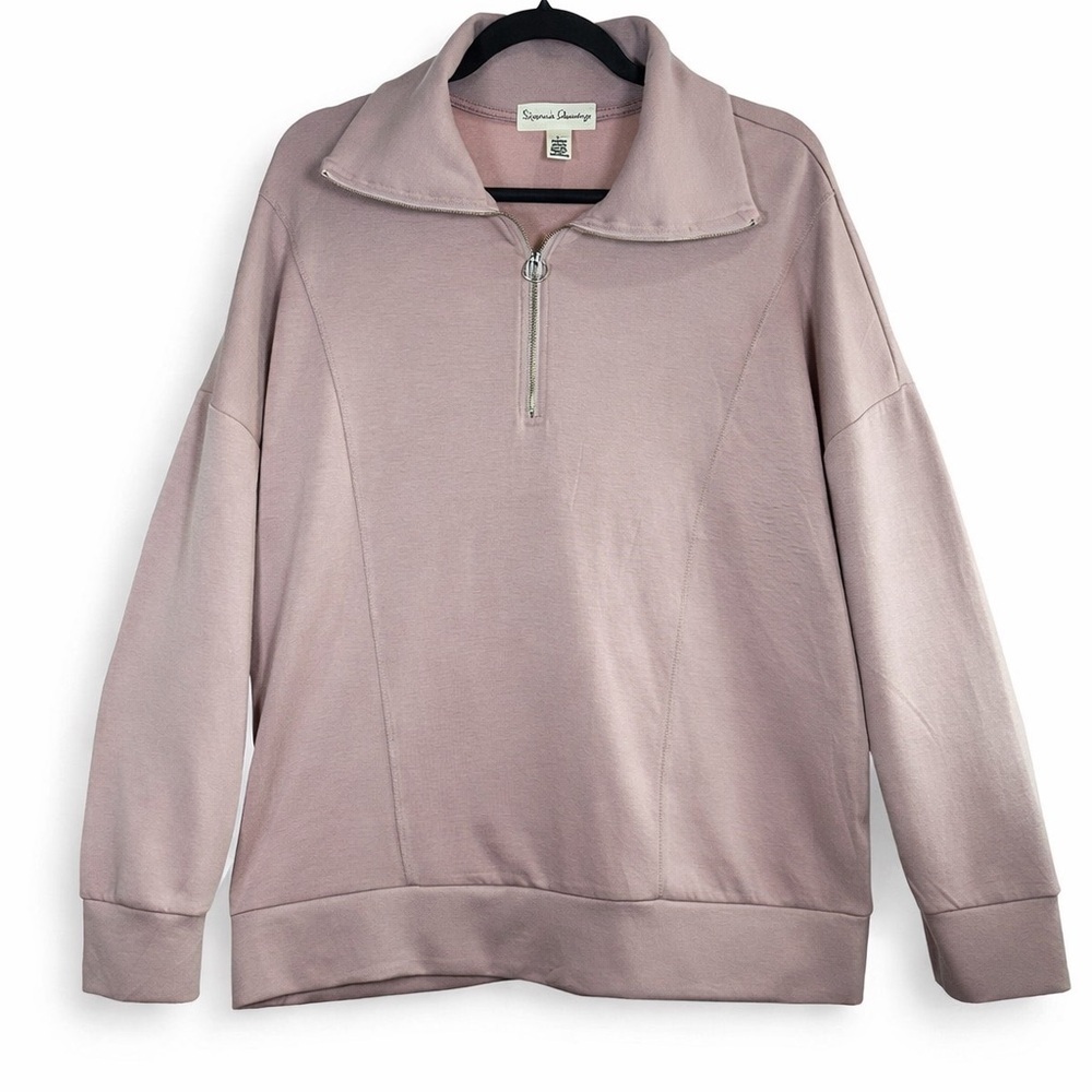French Laundry Light Pink Quarter-Zip Sweater